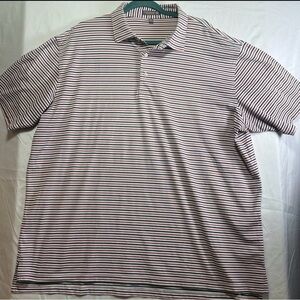 Peter Millar Navy and White Striped Polo